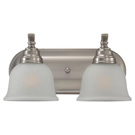 Bathrooms without natural light from a window are likely to need more or brighter vanity lights. Sea Gull Lighting Wheaton 2-Light Brushed Nickel Vanity ...