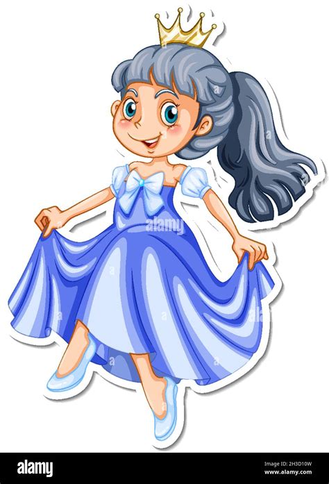 beautiful princess cartoon character sticker illustration stock vector image and art alamy