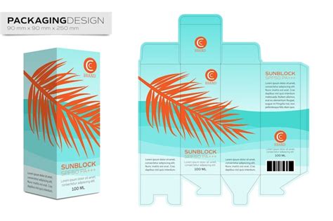 Packaging Design Template Box Layout For Cosmetic Product Premium Vector