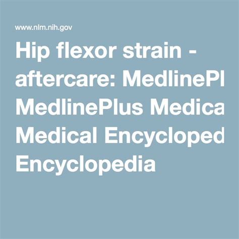 Hip Flexor Strain Aftercare MedlinePlus Medical Encyclopedia Knee Up