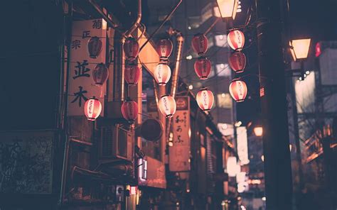 japan lanterns street culture hd wallpaper pxfuel