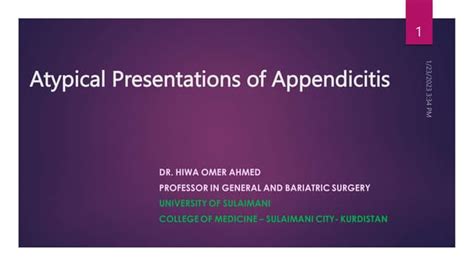 Atypical Presentations Of Appendicitispptx
