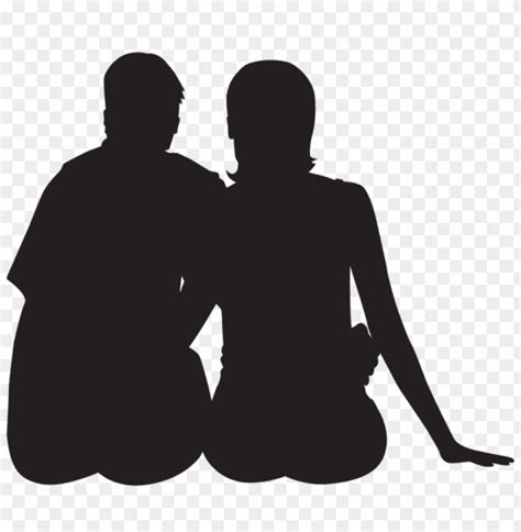 Couple Sitting Silhouette Clip Art
