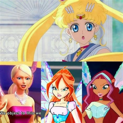 Winx Club Layla And Bloom And Barbie Vs Sailor Moon