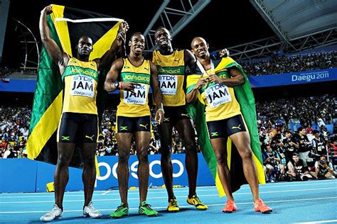 Jamaican 4x100 Relay Team Man Candy Jamaicans Relay Alive Basketball Court Teams