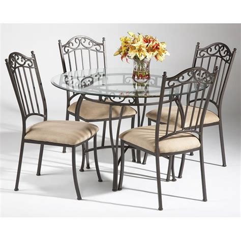 Wrought Iron Round Dining Room Set Chintaly Imports Furniture Cart