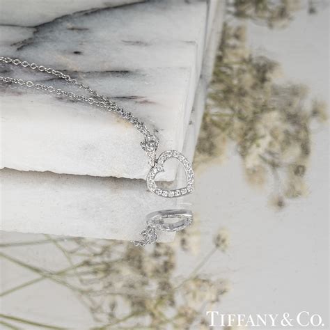 Tiffany Co Platinum Diamond Heart Pendant Rich Diamonds