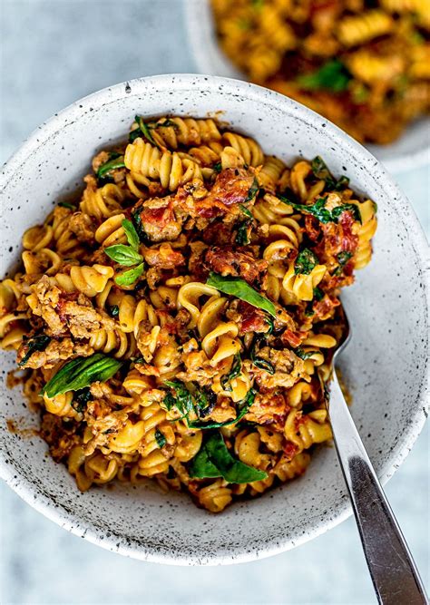 Instant Pot Creamy Tomato Pasta With Ground Turkey Spinach Instantpot