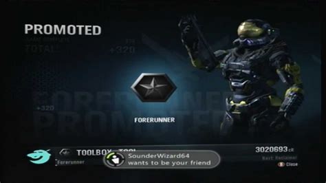 Halo Reach Rank Up Forerunner In Custom Games Youtube