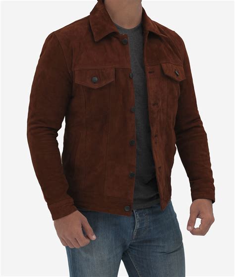 Dark Brown Suede Jacket Mens Genuine Leather In Australia