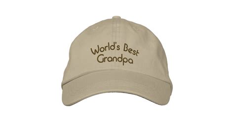 Worlds Best Grandpa Cute Embroidered Hat Zazzle