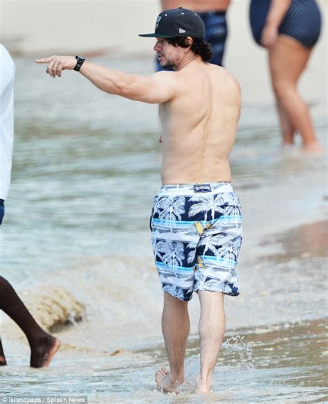 Mark Wahlberg Shows Off His Six Pack With Bikini Clad Wife Rhea In Barbados Daily Mail Online