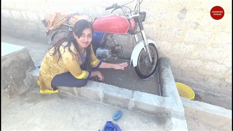 My Village Life Today Washing My Husband Motor Cycle By Noreen Bhabi Youtube