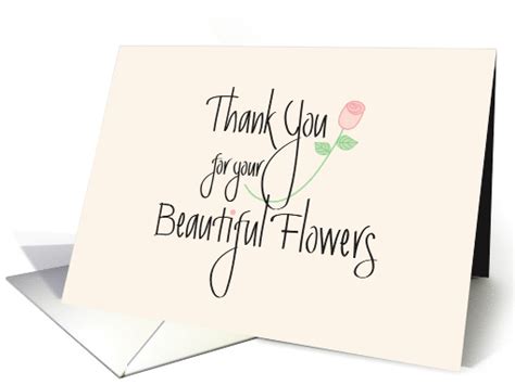 Thank You For Your Beautiful Flowers With Long Stem Rose Card