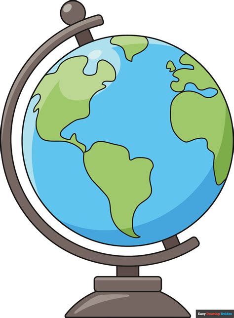 How To Draw An Easy Globe Really Easy Drawing Guides
