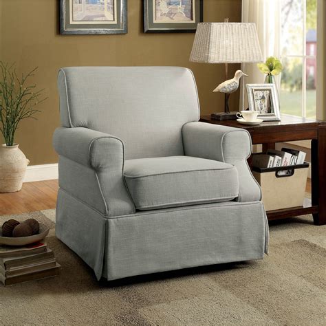 Furniture Of America Swivel Transitional Fabric Rawny Rocking Chair