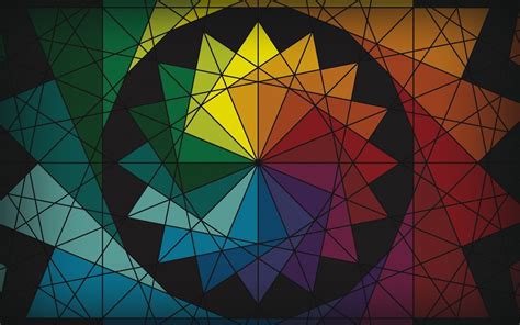 Wallpaper Colorful Window Abstract Symmetry Triangle Pattern