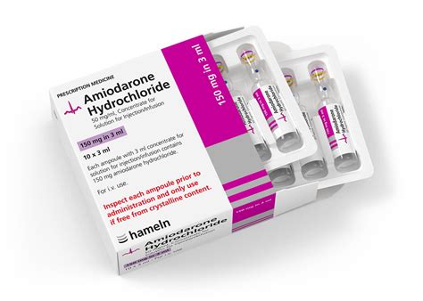 Nz Amiodarone 50 Mg Ml 150 Mg In 3 Ml 3127 Hameln Pharma