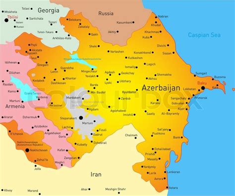 Aserbaidschan ferien reisetipps infos vom spezialisten. Karte von Aserbaidschan | Stock-Vektor | Colourbox