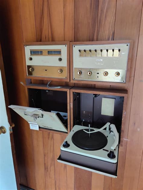 Built On Wall Record Player Radio With Whole House Controls Circa