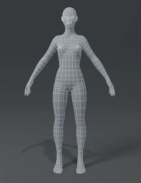 Artstation Female Body Base Mesh 3d Model Game Assets