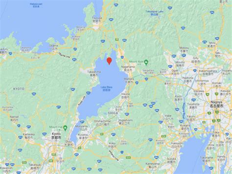Map Of Lake Biwa Showing Chikubu Island In The North Red Marker And