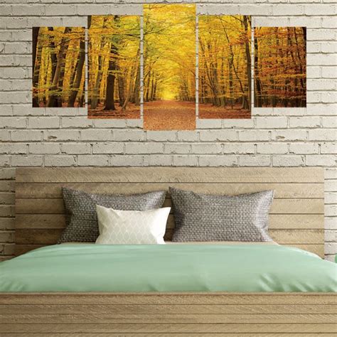New 5pcsset 3d Autumn Tree Forest Combination Wall