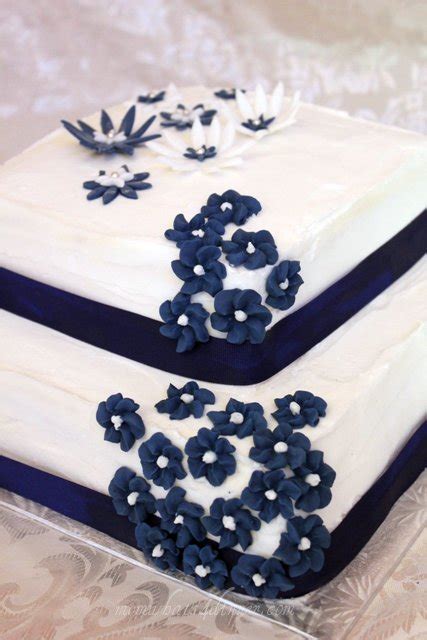 Navy Blue And White Wedding Cake When Feta Met Olive
