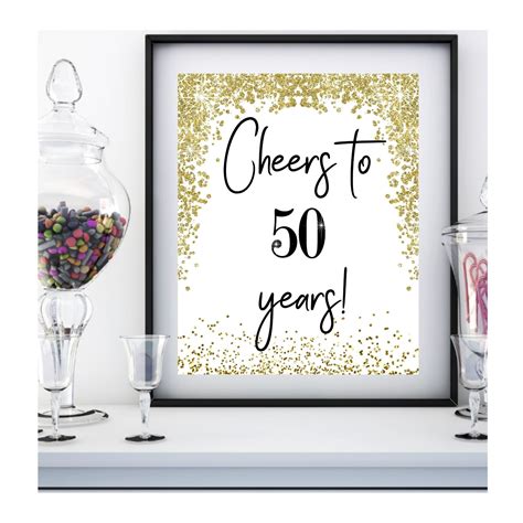 50th Birthday Party Print 50th Party Decoration Table Decor Etsy