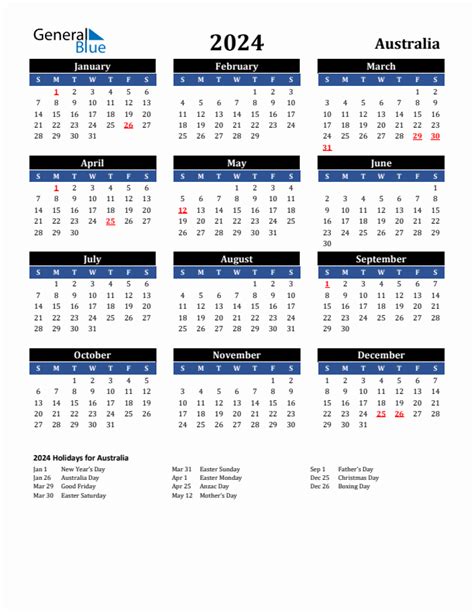 Personalised Calendar 2024 Australia Holidays Denny Felicle
