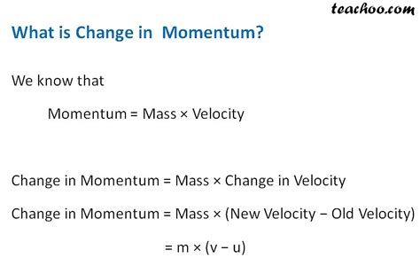 Momentum Definition Formula Science Notes By Teachoo