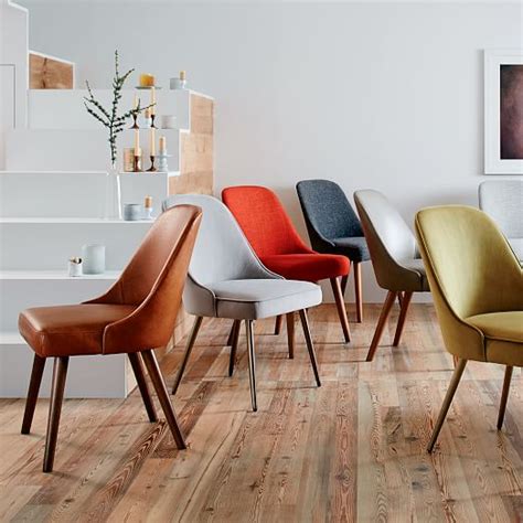 Wegner erik buch danish mid century dining chair teak wood vintage mcm vintage. Mid-Century Upholstered Dining Chair - Velvet | west elm
