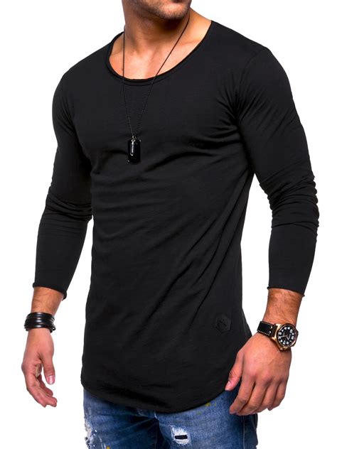 Mens Long Sleeve T Shirt Men Pure Color Slim Round Collar Lonelines Summer Shirt Cotton Fitness