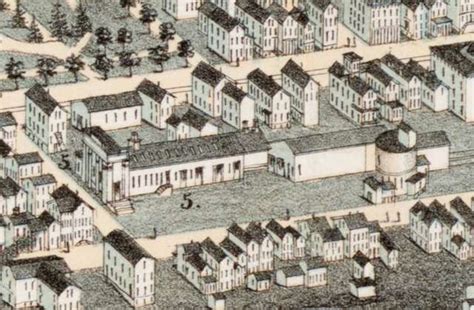 Pearl Street Station On 1876 Birds Eye View Map Of New Bedford