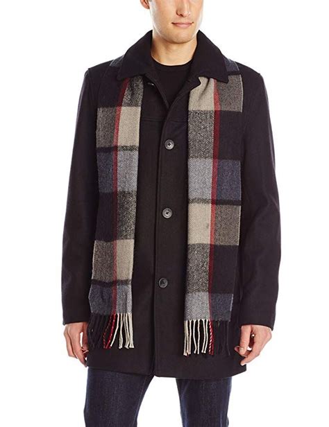 Vince Camuto Mens Wool Blend Coat With Scarf Review Wool Scarf