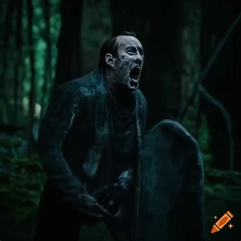 Nicolas Cage Fighting Skeletons In The Woods