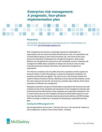 Free 9 Sample Risk Management Implementation Plan Templates In Pdf