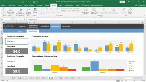 Planilha Pronta de Avaliação de Fornecedores em Excel