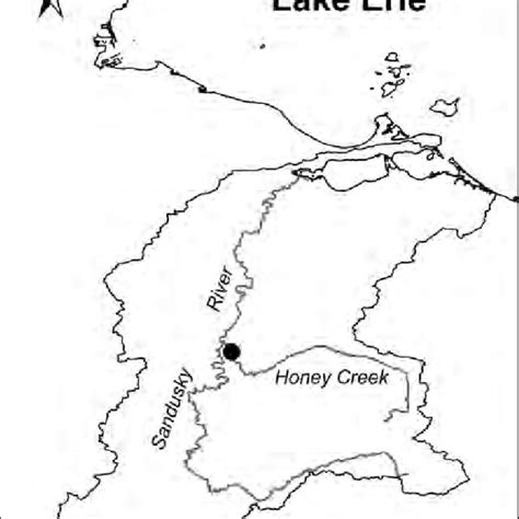 Map Of Sandusky River Watershed In Northwest Ohio Circle Indicates