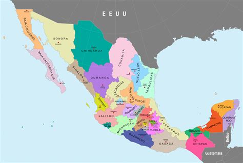 Los Estados De México Y Sus Capitales Mapa Incluido • Libretilla