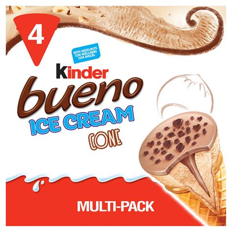 Kinder Bueno Ice Cream Cones 4 X 90ml Ice Cream Cones Sticks And Bars