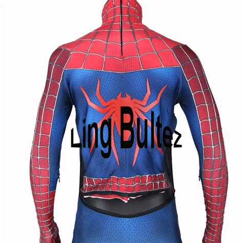 ling bultez newest raimi spiderman costume with relief webs 3d cobwebs spiderman suit adult for