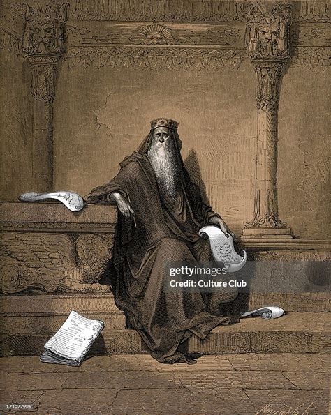 King Solomon Writing Proverbs Engraving By Gustave Doré Proverbs