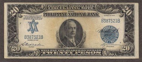 Us Philippines 20 Pesos Banknote 1921 Congressman William Jonesworld