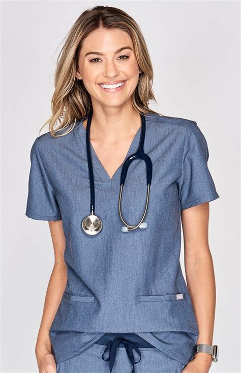 With Stretch Fabric And Three Pockets The Womens Casma Scrub Top Is
