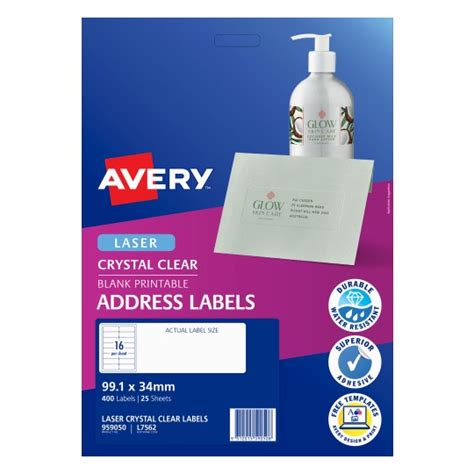 Crystal Clear Address Labels 959050 Avery Australia