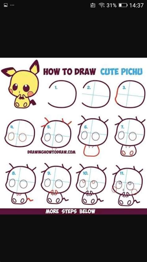 Como Dibujar Pikachu Emoticonos Whatsapp Kawaii Paso A