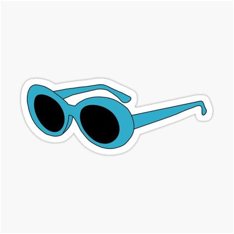 Clout Goggles Blue Sticker For Sale By Tehecaity Redbubble