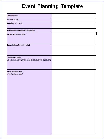 Event Planning Template 11 Printable Word Excel Formats