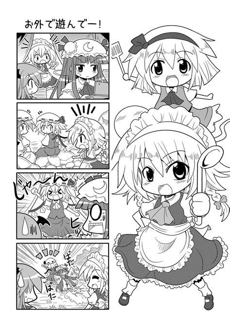 flandre scarlet izayoi sakuya patchouli knowledge konpaku youmu and koakuma touhou drawn